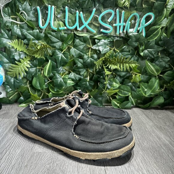 Olukai Ohana Mens Size 10.5 Shoes Black Canvas Leather Moc Toe Casual Sneakers main image 9